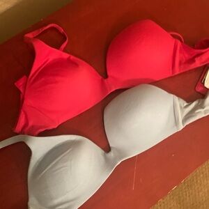 Victoria's Secret Red and Blue Bras (two)